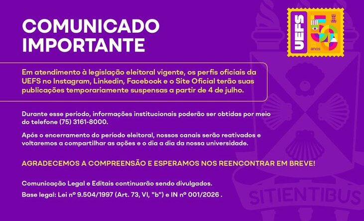 Informe de defeso eleitoral no estado da Bahia.